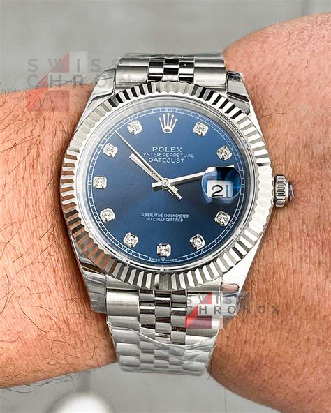 blue onyx face diamond rolex|rolex datejust 41 jubilee diamond.